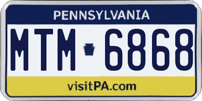 PA license plate MTM6868