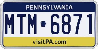 PA license plate MTM6871