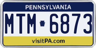 PA license plate MTM6873