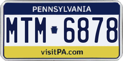 PA license plate MTM6878