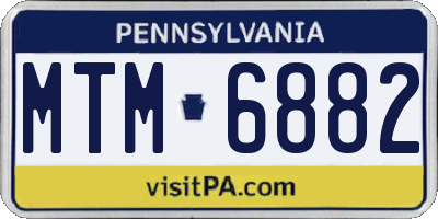 PA license plate MTM6882