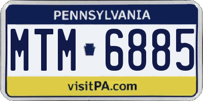 PA license plate MTM6885