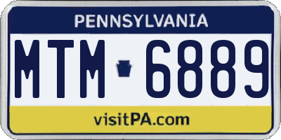PA license plate MTM6889