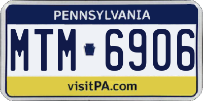 PA license plate MTM6906