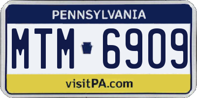 PA license plate MTM6909
