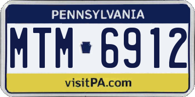 PA license plate MTM6912