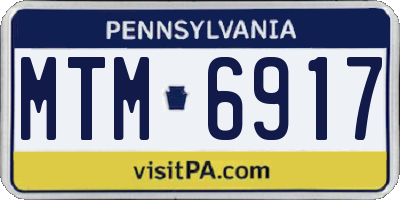 PA license plate MTM6917