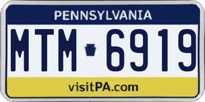 PA license plate MTM6919