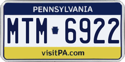 PA license plate MTM6922