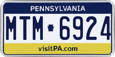 PA license plate MTM6924