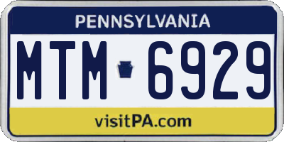 PA license plate MTM6929