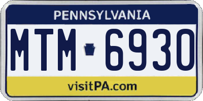 PA license plate MTM6930