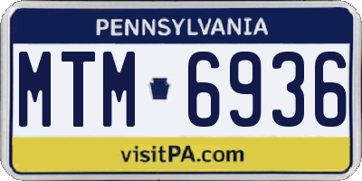 PA license plate MTM6936