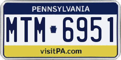 PA license plate MTM6951