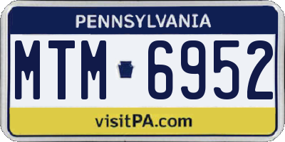 PA license plate MTM6952