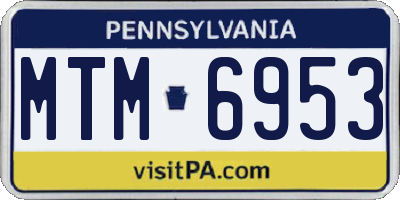 PA license plate MTM6953