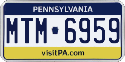 PA license plate MTM6959