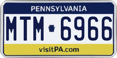 PA license plate MTM6966