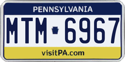 PA license plate MTM6967