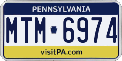 PA license plate MTM6974