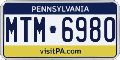 PA license plate MTM6980