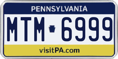 PA license plate MTM6999