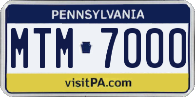 PA license plate MTM7000