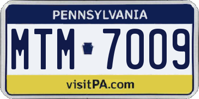 PA license plate MTM7009