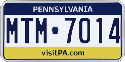 PA license plate MTM7014