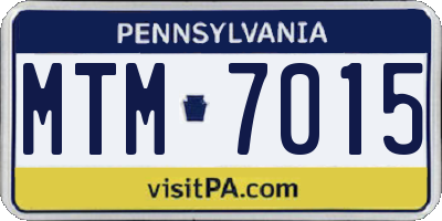 PA license plate MTM7015