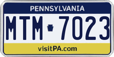 PA license plate MTM7023