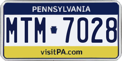 PA license plate MTM7028