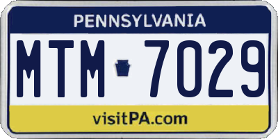 PA license plate MTM7029