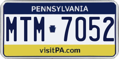 PA license plate MTM7052