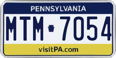 PA license plate MTM7054