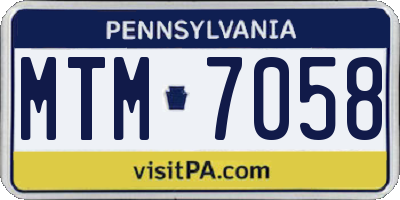 PA license plate MTM7058