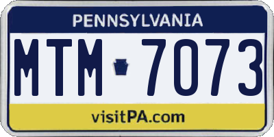 PA license plate MTM7073