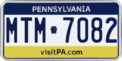 PA license plate MTM7082