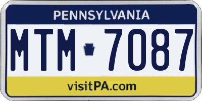 PA license plate MTM7087