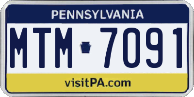 PA license plate MTM7091