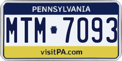 PA license plate MTM7093