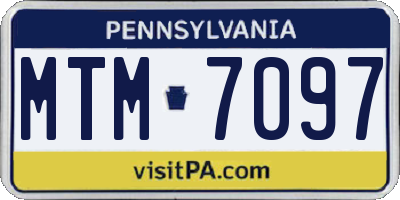 PA license plate MTM7097
