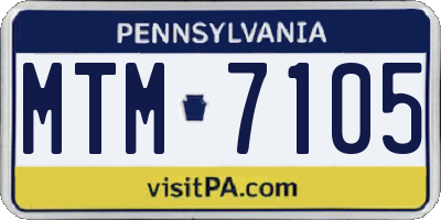 PA license plate MTM7105
