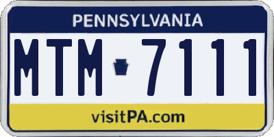 PA license plate MTM7111