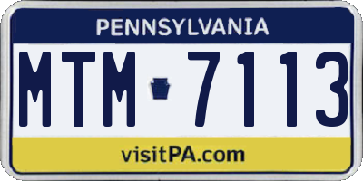 PA license plate MTM7113