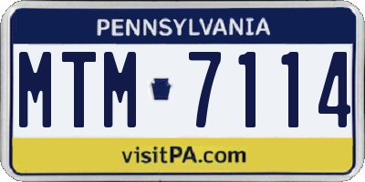 PA license plate MTM7114