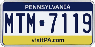 PA license plate MTM7119