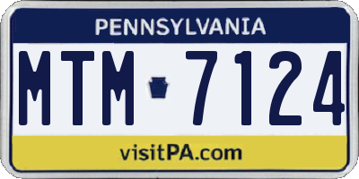PA license plate MTM7124