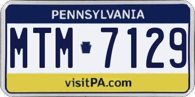 PA license plate MTM7129