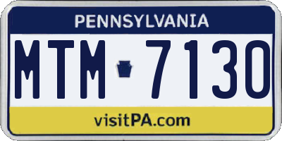 PA license plate MTM7130
